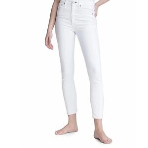 Rag & Bone Nina High Rise Ankle Skinny Jeans White Denim Size 27 W2639TCRSWHT
